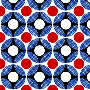 UK Mod Circular red, + blue diagonal  (limited palette) by Su_G_©SuSchaefer