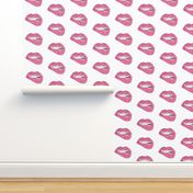 Sparkle glitter Lips on White FQ  pillow