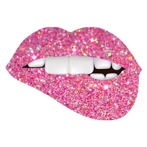 Sparkle glitter Lips on White FQ  pillow