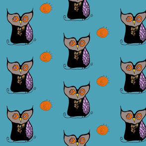 Mosaic Owls Harvest Moon