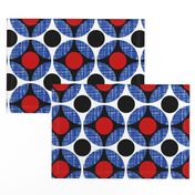 UK Mod Circular red + black, blue net weave by Su_G_©SuSchaefer