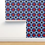 UK Mod Circular red + black, blue net weave by Su_G_©SuSchaefer