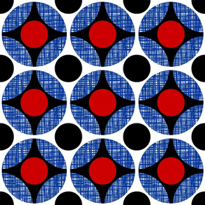 UK Mod Circular red + black, blue net weave by Su_G_©SuSchaefer