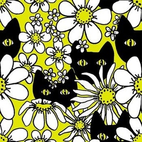 CatsNDaisies_Yellow