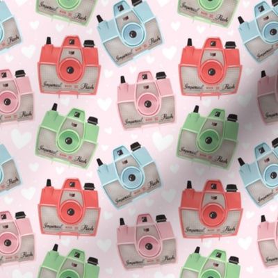 Vintage Cameras - Pink - Small