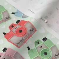 Vintage Cameras - Green - Small