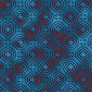 Blue Medallion Batik