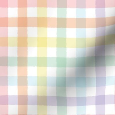 Pastel Rainbow Gingham - Medium scale