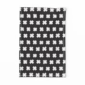 Black and white cross and abstract plus sign geometric grunge brush strokes scandinavian style print