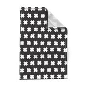 Black and white cross and abstract plus sign geometric grunge brush strokes scandinavian style print