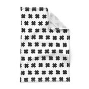 Black and white cross and abstract plus sign geometric grunge brush strokes scandinavian style print