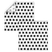 Black and white cross and abstract plus sign geometric grunge brush strokes scandinavian style print