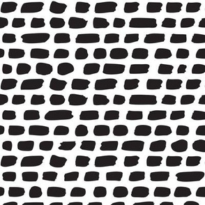Black and white abstract stripes pebbles and strokes organic trendy gender neutral geometric grunge brush print