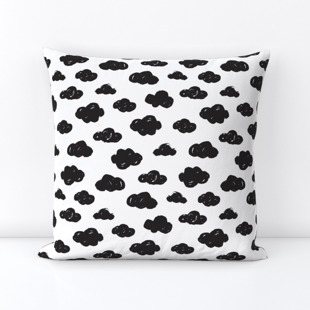 Black clouds black and white abstract geometric gender neutrals prints for kids