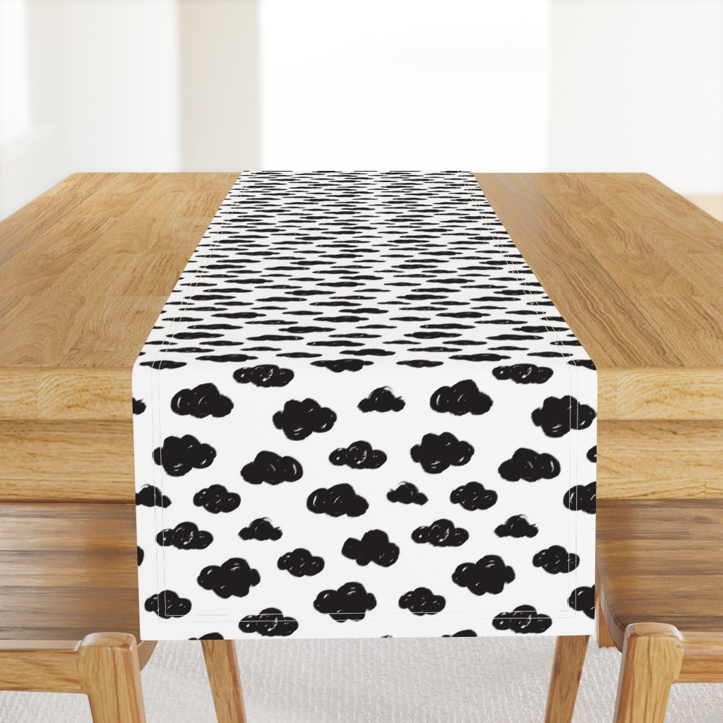 Black clouds black and white abstract geometric gender neutrals prints for kids