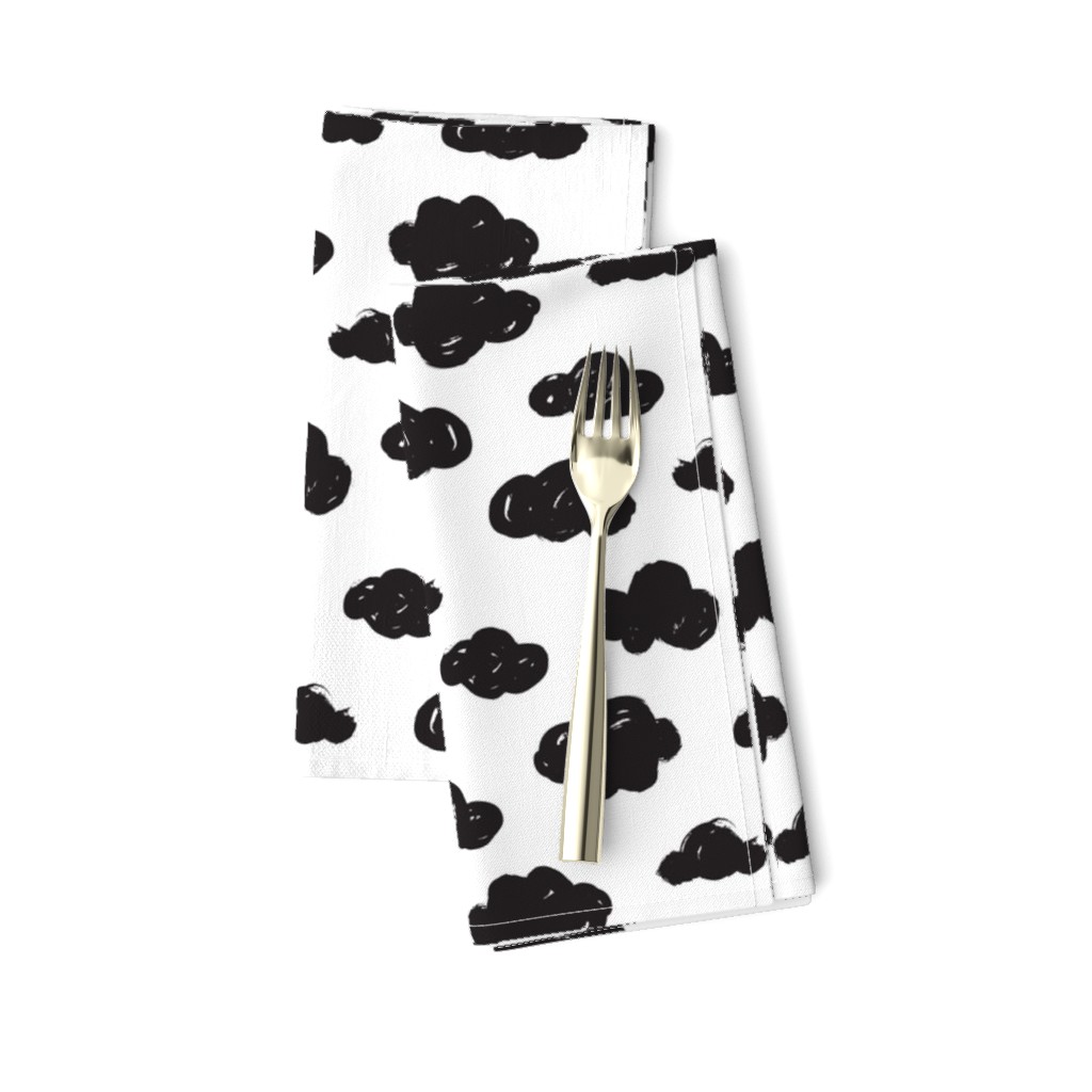 Black clouds black and white abstract geometric gender neutrals prints for kids