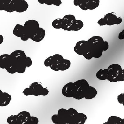 Black clouds black and white abstract geometric gender neutrals prints for kids