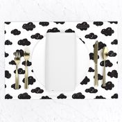 Black clouds black and white abstract geometric gender neutrals prints for kids