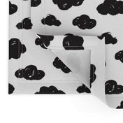 Black clouds black and white abstract geometric gender neutrals prints for kids