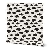 Black clouds black and white abstract geometric gender neutrals prints for kids