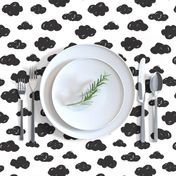 Black clouds black and white abstract geometric gender neutrals prints for kids