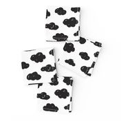 Black clouds black and white abstract geometric gender neutrals prints for kids