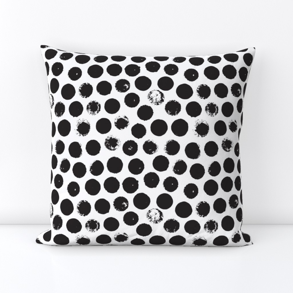 Black and white large circles abstract dots organic trendy gender neutral geometric print