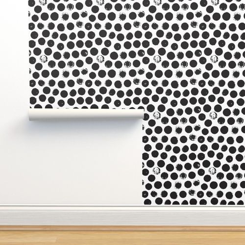 Removable Water-Activated Wallpaper Abstract Geometric Dots Waves Shapes Seaweed 