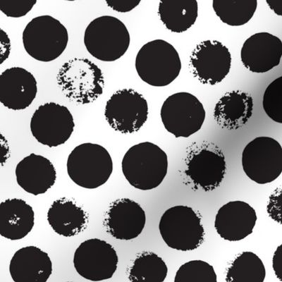 Black and white large circles abstract dots organic trendy gender neutral geometric print