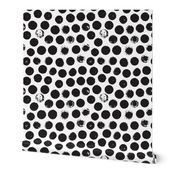 Black and white large circles abstract dots organic trendy gender neutral geometric print