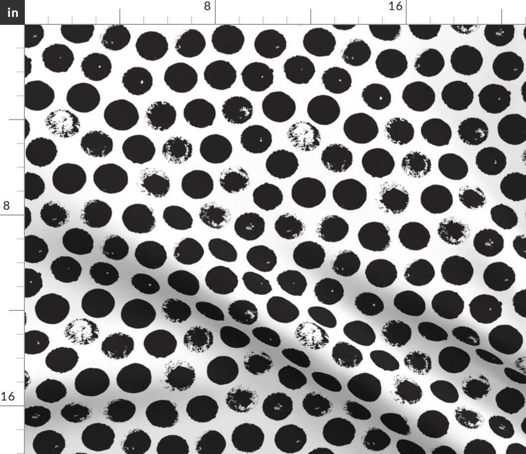 Black and white large circles abstract dots organic trendy gender neutral geometric print