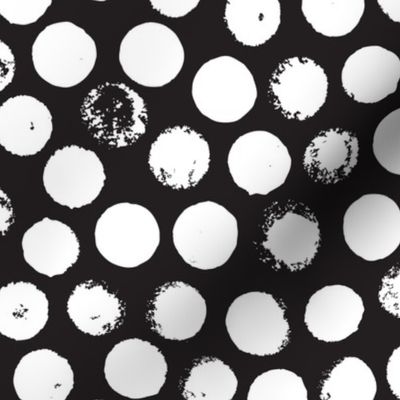 Black and white large circles abstract dots organic trendy gender neutral geometric print