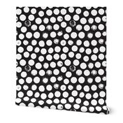 Black and white large circles abstract dots organic trendy gender neutral geometric print