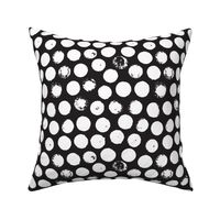 Black and white large circles abstract dots organic trendy gender neutral geometric print