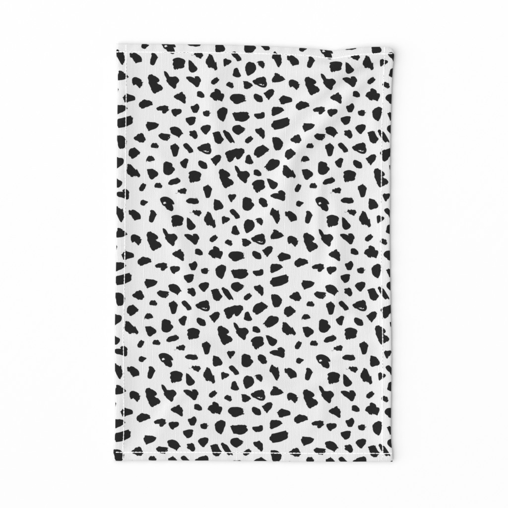 Black and white abstract dalmatian spots and dots leopard animal skin organic trendy gender neutral geometric print