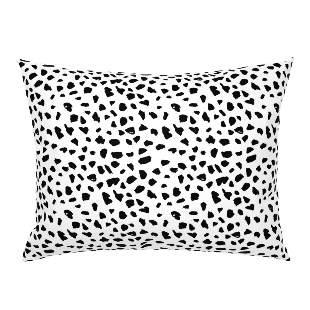 Black and white abstract dalmatian spots and dots leopard animal skin organic trendy gender neutral geometric print