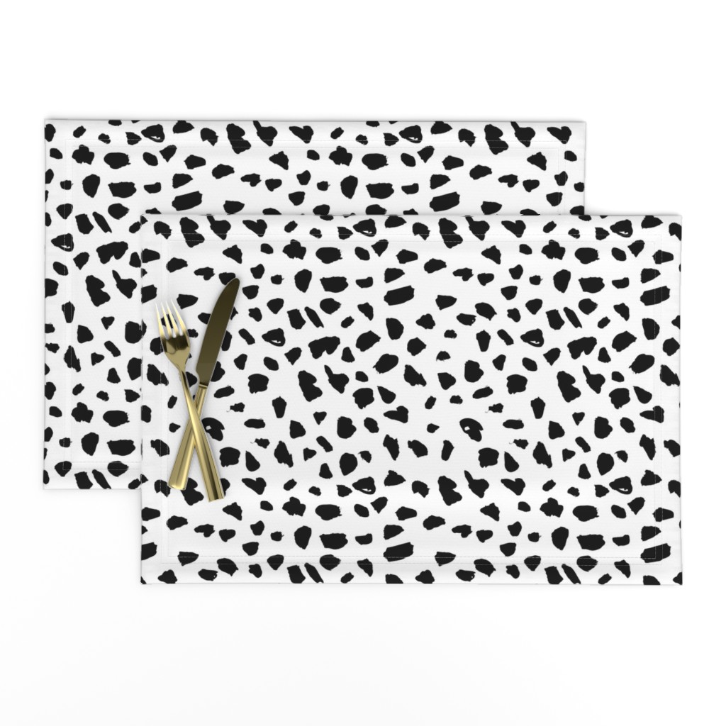 Black and white abstract dalmatian spots and dots leopard animal skin organic trendy gender neutral geometric print