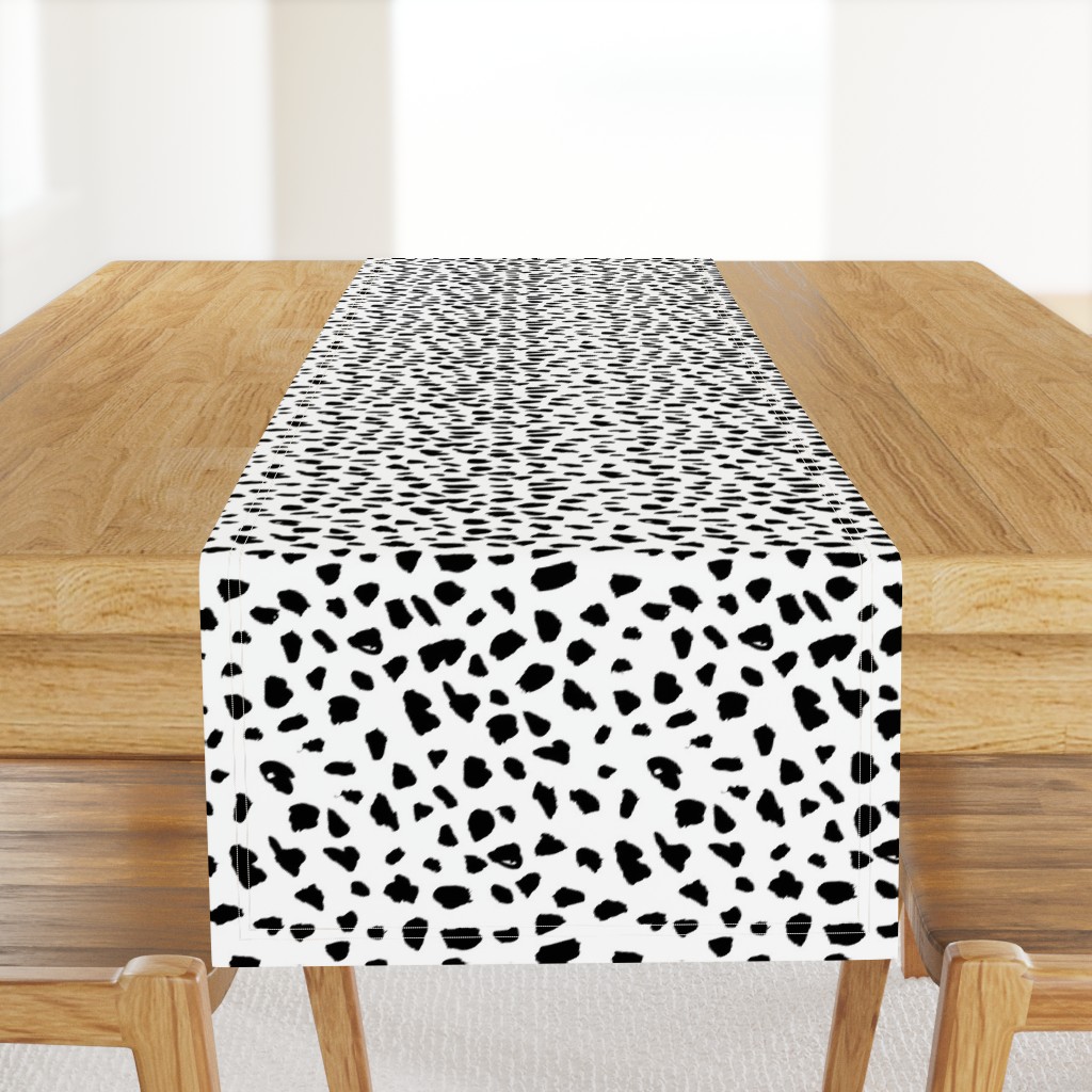 Black and white abstract dalmatian spots and dots leopard animal skin organic trendy gender neutral geometric print