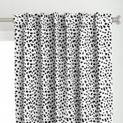 Black and white abstract dalmatian spots and dots leopard animal skin organic trendy gender neutral geometric print