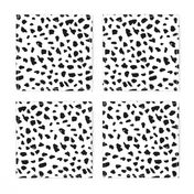 Black and white abstract dalmatian spots and dots leopard animal skin organic trendy gender neutral geometric print