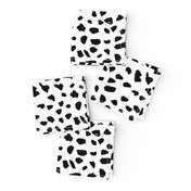 Black and white abstract dalmatian spots and dots leopard animal skin organic trendy gender neutral geometric print