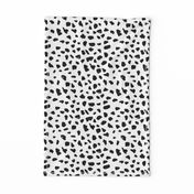 Black and white abstract dalmatian spots and dots leopard animal skin organic trendy gender neutral geometric print