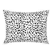 Black and white abstract dalmatian spots and dots leopard animal skin organic trendy gender neutral geometric print