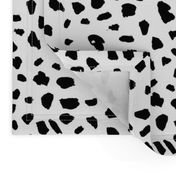 Black and white abstract dalmatian spots and dots leopard animal skin organic trendy gender neutral geometric print