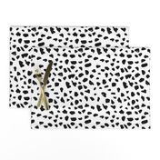 Black and white abstract dalmatian spots and dots leopard animal skin organic trendy gender neutral geometric print