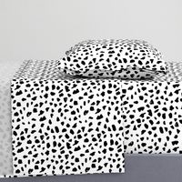 Black and white abstract dalmatian spots and dots leopard animal skin organic trendy gender neutral geometric print