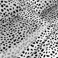 Black and white abstract dalmatian spots and dots leopard animal skin organic trendy gender neutral geometric print