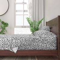 Black and white abstract dalmatian spots and dots leopard animal skin organic trendy gender neutral geometric print