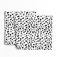 Black and white abstract dalmatian spots and dots leopard animal skin organic trendy gender neutral geometric print