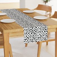 Black and white abstract dalmatian spots and dots leopard animal skin organic trendy gender neutral geometric print